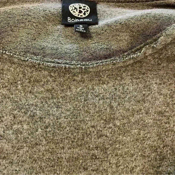 Bobeau ribbed sleeve oversize fit thin sweater in gray & black size small - Picture 3 of 15